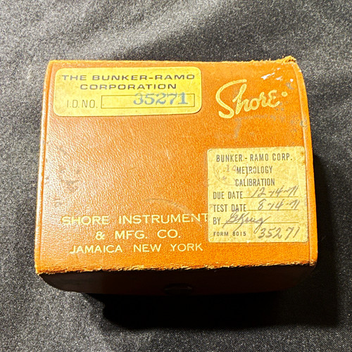 Shore instrument mfg co - &,